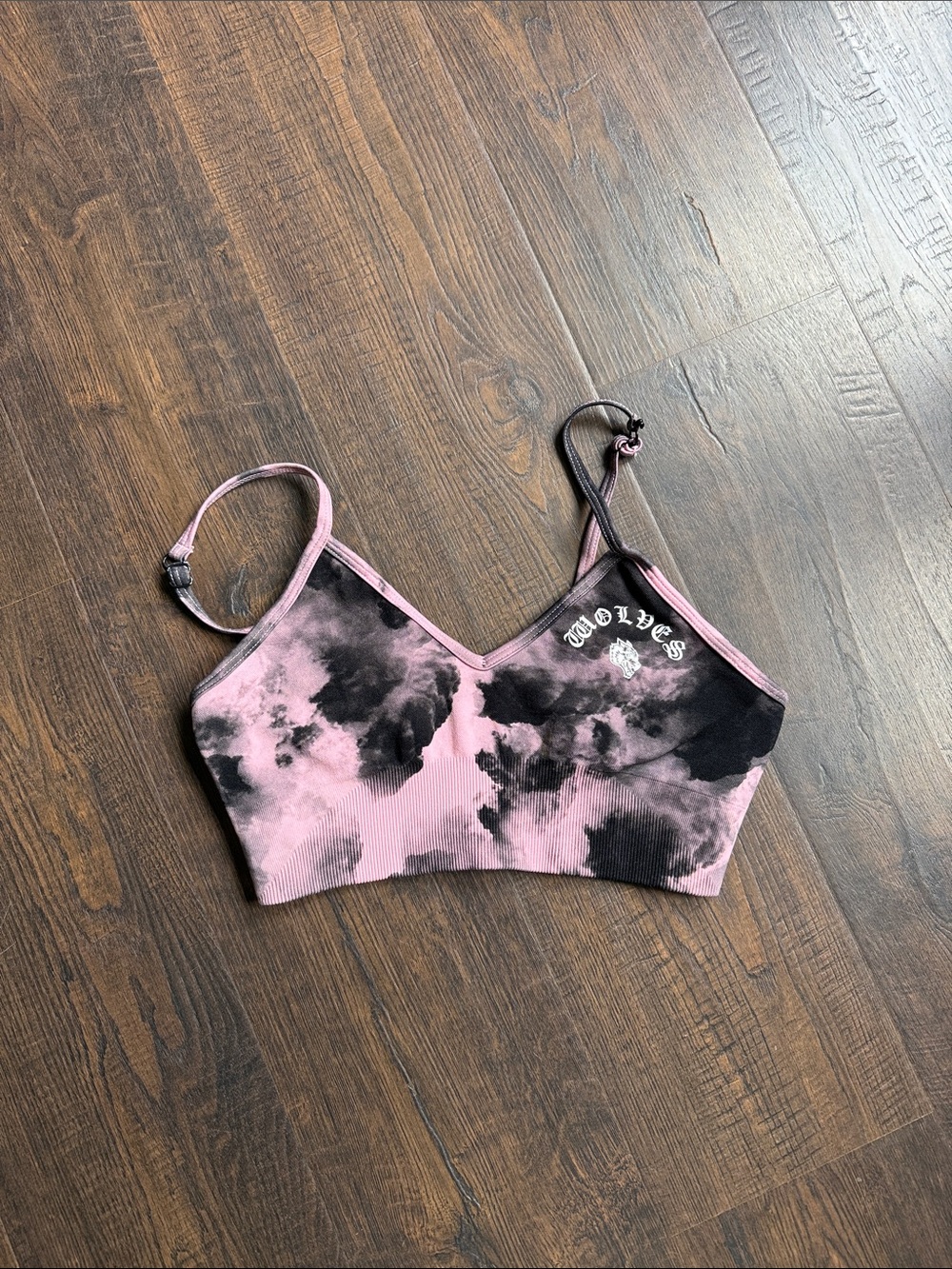 Darc Sport Pink & Black Tie-Dye Ribbed Bralet